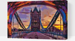 Festés számok szerint - Színes London Bridge Méret: 40x60cm, Keretezés: Műanyagtáblával