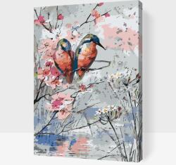  Festés számok szerint - Madarak ágon Méret: 40x60cm, Keretezés: Kartonlemezen