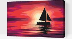  Festés számok szerint - Csónak naplementében Méret: 40x60cm, Keretezés: Műanyagtáblával