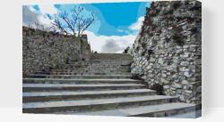  Festés számok szerint - A Morano kastély lépcsője, Calabria Méret: 40x60cm, Keretezés: Műanyagtáblával