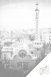  PontPöttyöző - Güell park, Barcelona 3 Méret: 40x60cm, Keretezés: Kartonlemezen, Szín: Zöld