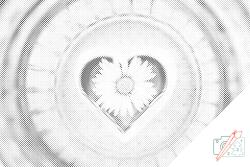  PontPöttyöző - Százszorszép szívben Méret: 40x60cm, Keretezés: Kartonlemezen, Szín: Piros