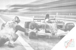  PontPöttyöző - Versenyautó Méret: 40x60cm, Keretezés: Kartonlemezen, Szín: Fekete