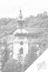 PontPöttyöző - Templom Selmecbányán, Szlovákia Méret: 40x60cm, Keretezés: Műanyagtáblával, Szín: Fekete