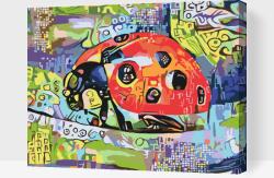 Festés számok szerint - Színes katicabogár Méret: 40x50cm, Keretezés: Kartonlemezen