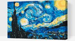 Festés számok szerint - Vincent Van Gogh - Csillagos éj Méret: 40x60cm, Keretezés: Műanyagtáblával