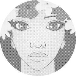  PontPöttyöző - Nő virágkoronával Méret: 50x50cm, Keretezés: Műanyagtáblával, Szín: Kék