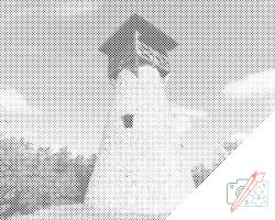  PontPöttyöző - Boboveci kilátótorony, Szlovákia Méret: 40x50cm, Keretezés: Fatáblával, Szín: Kék