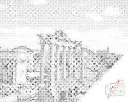  PontPöttyöző - Forum Romanum, Róma 3 Méret: 40x50cm, Keretezés: Fatáblával, Szín: Piros