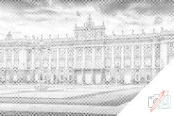 PontPöttyöző - Királyi palota, Madrid Méret: 40x60cm, Keretezés: Kartonlemezen, Szín: Fekete