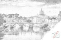 PontPöttyöző - Vatikán látképe Méret: 40x60cm, Keretezés: Fatáblával, Szín: Zöld