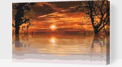 Festés számok szerint - Varázslatos naplemente Méret: 40x60cm, Keretezés: Kartonlemezen