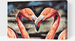  Festés számok szerint - Flamingók Méret: 40x60cm, Keretezés: Műanyagtáblával