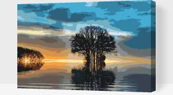 Festés számok szerint - Magányos fa 2 Méret: 40x60cm, Keretezés: Kartonlemezen