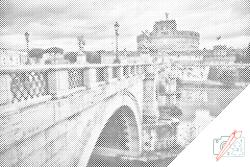  PontPöttyöző - Angyalvár Rómában 3 Méret: 40x60cm, Keretezés: Műanyagtáblával, Szín: Piros