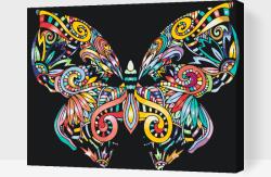  Festés számok szerint - Mandala pillangó Méret: 40x50cm, Keretezés: Fatáblával