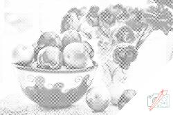  PontPöttyöző - Almák és virágok Méret: 40x60cm, Keretezés: Műanyagtáblával, Szín: Piros