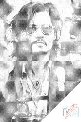  PontPöttyöző - Johnny Depp Méret: 40x60cm, Keretezés: Kartonlemezen, Szín: Kék