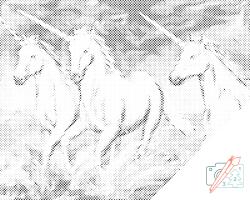PontPöttyöző - Unikornisok Méret: 40x50cm, Keretezés: Kartonlemezen, Szín: Fekete