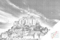 PontPöttyöző - Mont St. Michel Méret: 40x60cm, Keretezés: Kartonlemezen, Szín: Zöld
