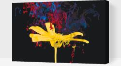 Festés számok szerint - Sárga virág Méret: 40x60cm, Keretezés: Fatáblával