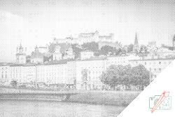  PontPöttyöző - Salzburg, Ausztria Méret: 40x60cm, Keretezés: Műanyagtáblával, Szín: Fekete