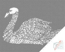  PontPöttyöző - Mandala hattyú Méret: 40x50cm, Keretezés: Kartonlemezen, Szín: Piros