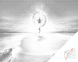  PontPöttyöző - Meditálás Méret: 40x50cm, Keretezés: Kartonlemezen, Szín: Fekete