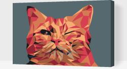 Festés számok szerint - Vektor macska Méret: 40x60cm, Keretezés: Műanyagtáblával