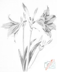  PontPöttyöző - Vintage liliom Méret: 40x50cm, Keretezés: Kartonlemezen, Szín: Kék