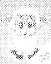  PontPöttyöző - Cuki bárány Méret: 30x40cm, Keretezés: Műanyagtáblával, Szín: Fekete