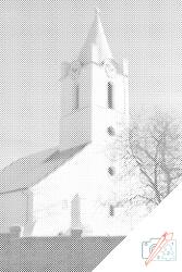 PontPöttyöző - Templom Somorján, Szlovákia Méret: 40x60cm, Keretezés: Műanyagtáblával, Szín: Fekete
