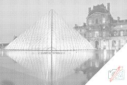  PontPöttyöző - Louvre múzeum Méret: 40x60cm, Keretezés: Műanyagtáblával, Szín: Zöld