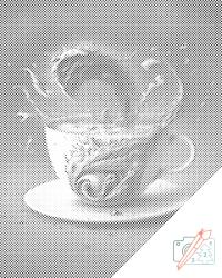 PontPöttyöző - Kávécunami Méret: 40x50cm, Keretezés: Műanyagtáblával, Szín: Fekete