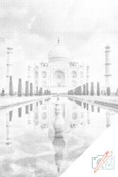 PontPöttyöző - Taj Mahal Méret: 40x60cm, Keretezés: Fatáblával, Szín: Kék