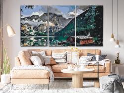 Festés számok szerint - Hegyi házikó (3 db-os készlet) Méret: 40x60cm (3db), Keretezés: Kartonlemezen