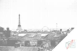  PontPöttyöző - Párizs pirkadatkor Méret: 40x60cm, Keretezés: Műanyagtáblával, Szín: Kék