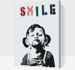 Festés számok szerint - Banksy - Mosoly Méret: 40x60cm, Keretezés: Műanyagtáblával