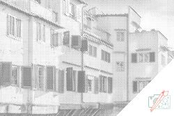  PontPöttyöző - Ponte Vecchio 1, Olaszország Méret: 40x60cm, Keretezés: Kartonlemezen, Szín: Kék