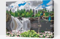  Festés számok szerint - Madarak a vízesésnél Méret: 40x50cm, Keretezés: Műanyagtáblával
