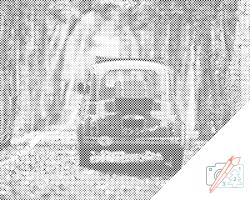  PontPöttyöző - Fiat 500 Méret: 30x40cm, Keretezés: Műanyagtáblával, Szín: Kék