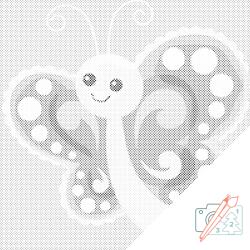 PontPöttyöző - Mosolygó pillangó Méret: 50x50cm, Keretezés: Műanyagtáblával, Szín: Piros