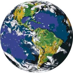 Festés számok szerint - Föld bolygó Méret: 50x50cm, Keretezés: Műanyagtáblával