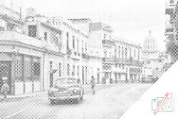  PontPöttyöző - Régi Havanna Méret: 40x60cm, Keretezés: Kartonlemezen, Szín: Piros