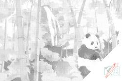  PontPöttyöző - Panda az esőerdőben Méret: 40x60cm, Keretezés: Kartonlemezen, Szín: Zöld