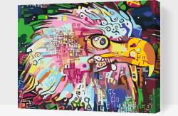 Festés számok szerint - Színes sas Méret: 40x50cm, Keretezés: Műanyagtáblával