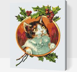  Festés számok szerint - Macska a szőlő alatt Méret: 40x50cm, Keretezés: Kartonlemezen