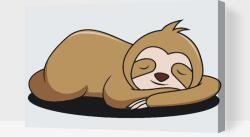  Festés számok szerint - Pihenő lajhár Méret: 40x60cm, Keretezés: Kartonlemezen