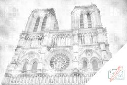 PontPöttyöző - Notre-Dame-székesegyház 2 Méret: 40x60cm, Keretezés: Kartonlemezen, Szín: Piros