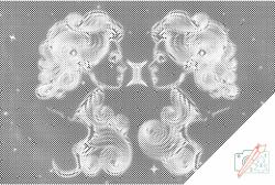  PontPöttyöző - Ikrek Méret: 40x60cm, Keretezés: Kartonlemezen, Szín: Piros